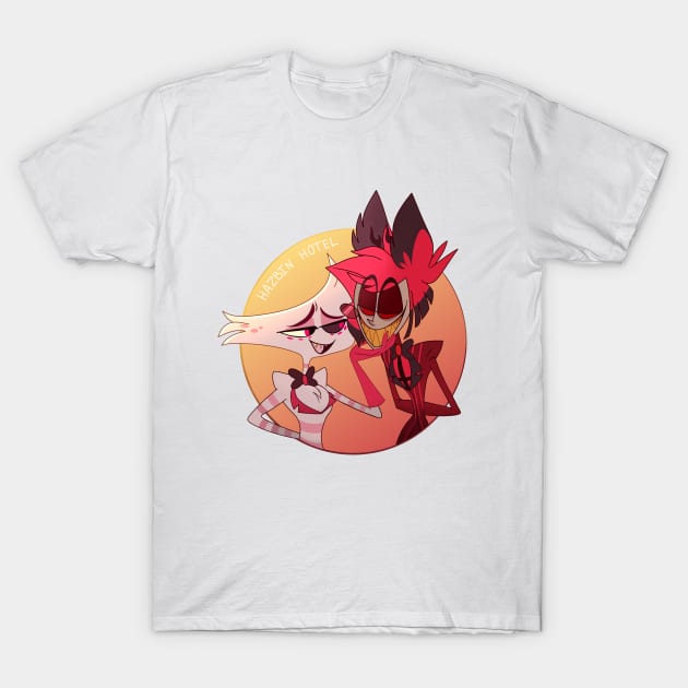 Alastor and Angel Dust T-Shirt by rentaire